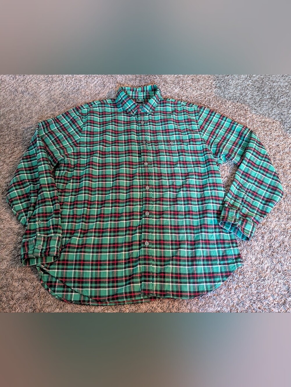 Todd Snyder NY Green Red Plaid Cotton Long Sleeve Button Flannel Men's XXL